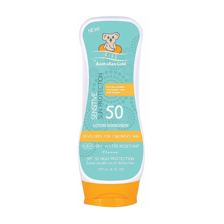 Australian Gold - Kids - Sensitive Sun Protection - Lotion Sunscreen - Developed For Children'S Skin - Very Water Resistant - SPF 50