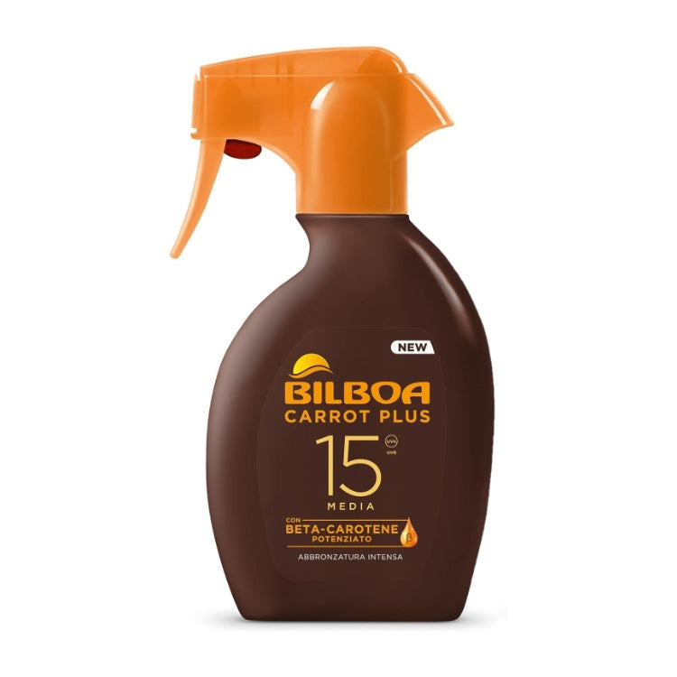 Bilboa - Carrot Plus - Con Beta-Carotene Potenziato - Abbronzatura Intensa - Spray - SPF 15 Media
