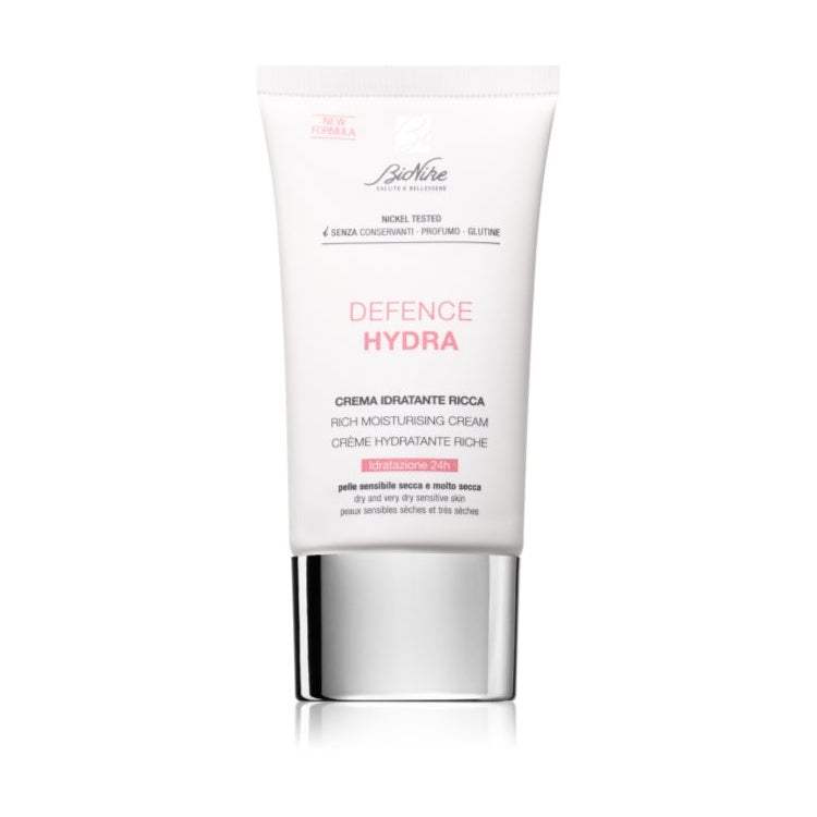 BioNike - Defence Hydra - Crema Idratante Ricca - Rich Moisturising Cream - Crème Hydratante Riche - Idratazione 24H - Pelle Sensibile Secca & Molto Secca