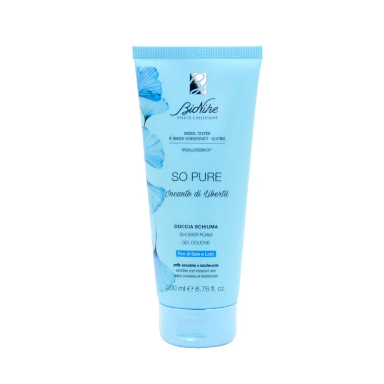 BioNike - So Pure - Incanto di Libertà - Doccia Schiuma - Shower Foam - Gel Douche - Fior di Sale & Loto - Pelle Sensibile & Intollerante