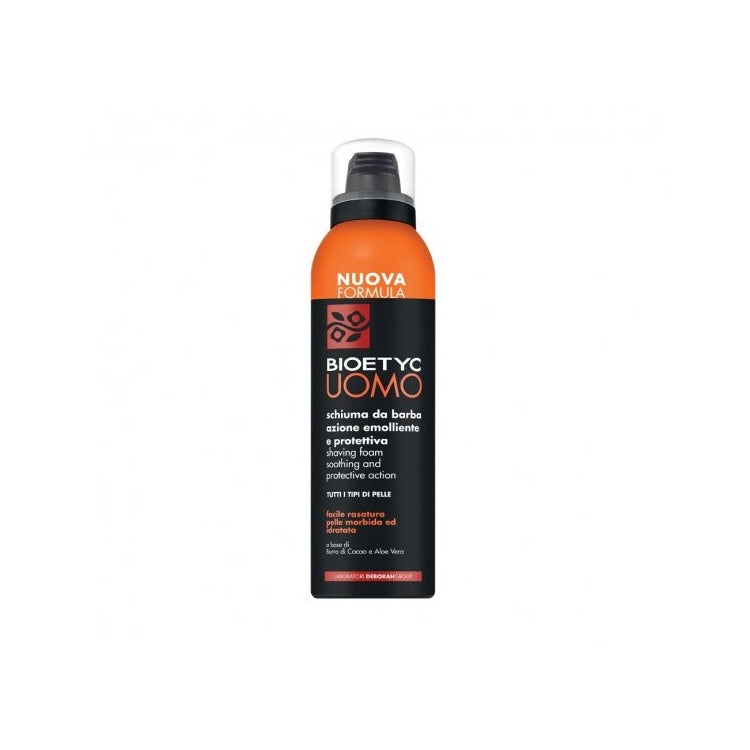 Bioetyc - Uomo - Schiuma Da Barba Azione Emolliente & Protettiva - Shaving Foam Soothing And Protective Action - Tutti I Tipi Di Pelle - Facile Rasatura Pelle Morbida & Idratata