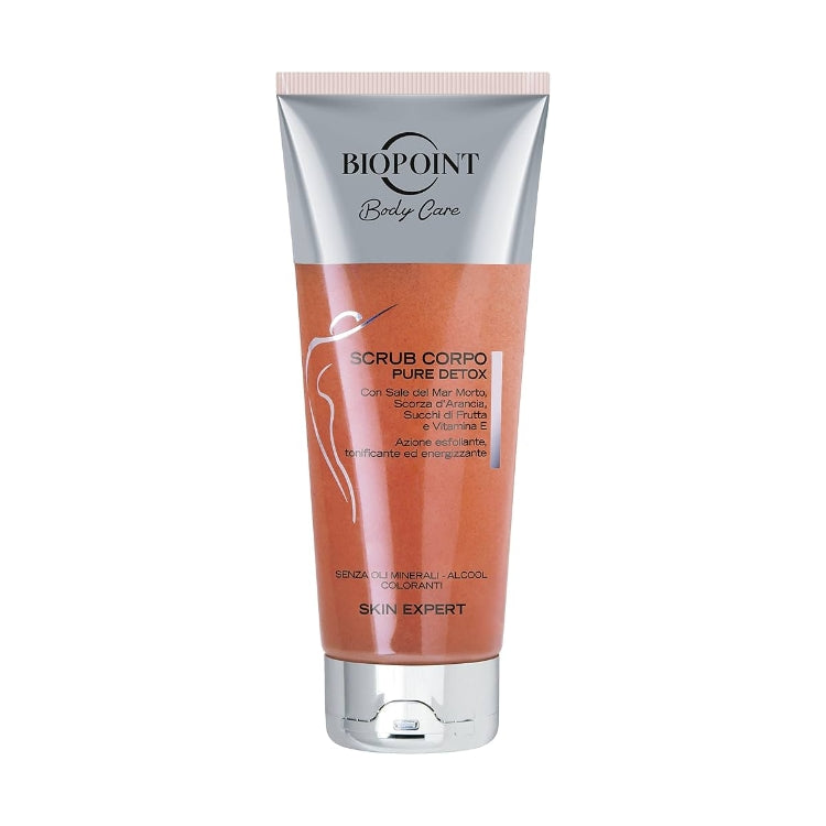 Biopoint - Body Care - Scrub Corpo Pure Detox - Con Sale Del Mar Morto Scorza D'Arancia Succhi Di Frutta & Vitamina E - Azione Esfoliante Tonificante Ed Energizzante