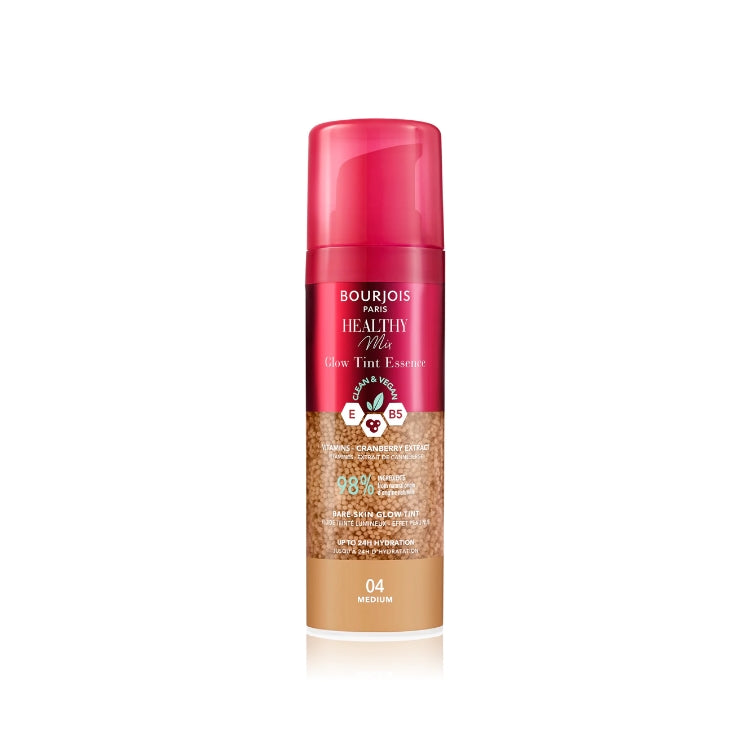 Bourjois - Healty Mix - Glow Tint Essence - Clean & Vegan - Vitamins - Cranberry Extract - Bare-Skin Glow Tint - Up To 24H Hydration