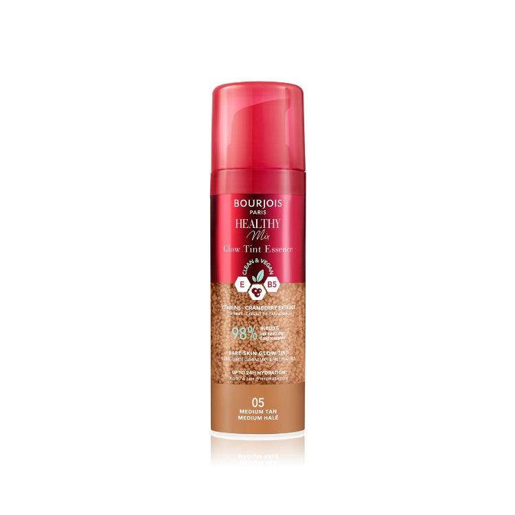 Bourjois - Healty Mix - Glow Tint Essence - Clean & Vegan - Vitamins - Cranberry Extract - Bare-Skin Glow Tint - Up To 24H Hydration