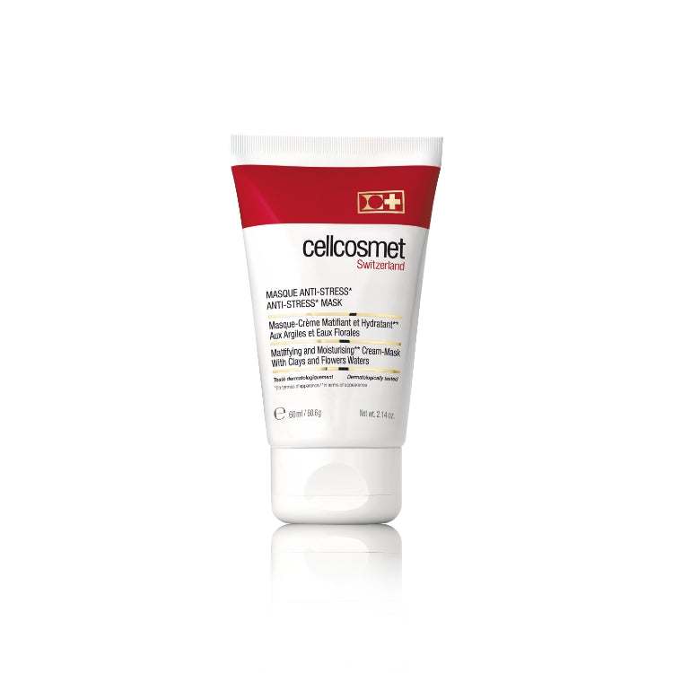 Cellcosmet Switzerland - Masque Anti-Stress - Anti-Stress Mask - Masque-Crème Matifiant Et Hydratant - Aux Argiles Et Eaux Florales