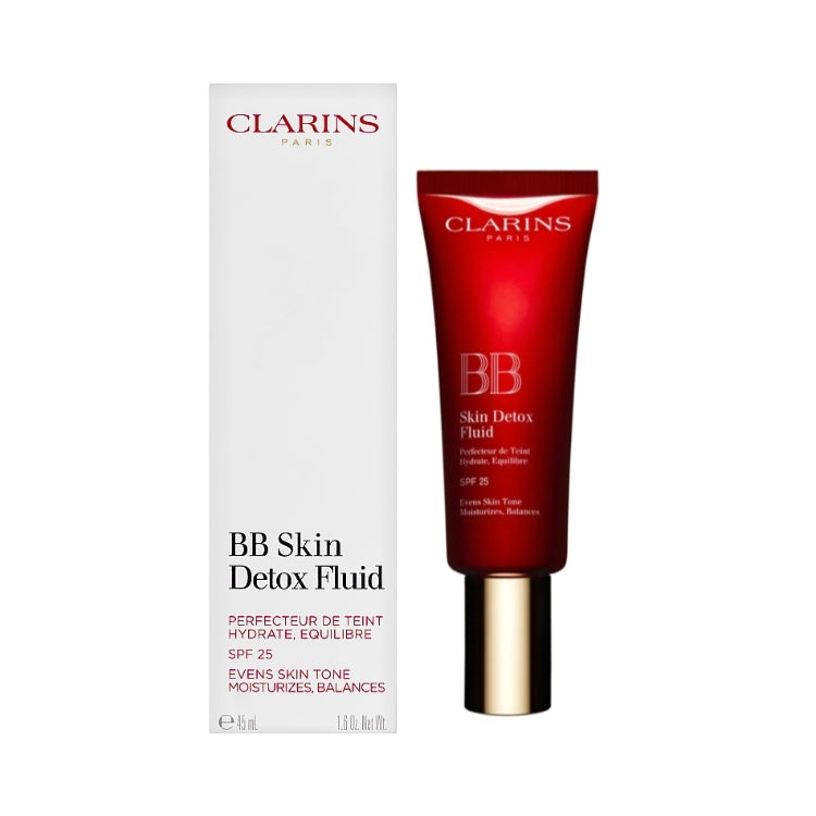 Clarins - BB Skin Detox Fluid - Perfecteur De Teint Hydrate Equilibre - Evens Skin Tone Moisturizes Balances - SPF25
