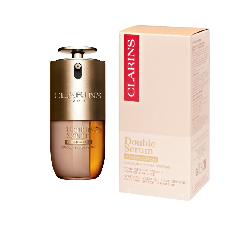 Clarins - Double Serum Foundation - [Colour + Hydric System] - Fond De Teint Éclat + Soin De Jeunesse - Youthful Radiance + Age-Defying Skin Care Enriched Make-Up