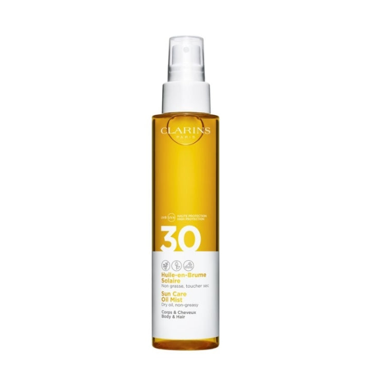 Clarins - Huile-En-Brume Solaire - Non Grasse Toucher Sec - Sun Care Oil Mist - Dry Oil - Non-Greasy - Corps & Cheveux - Body & Hair - SPF 30