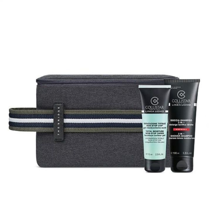 Collistar - Uomo - Idratazione Totale Non-Stop 24H Gel Viso&Contorno Occhi + Doccia-Shampoo 3 In 1 - Cofanetto uomo