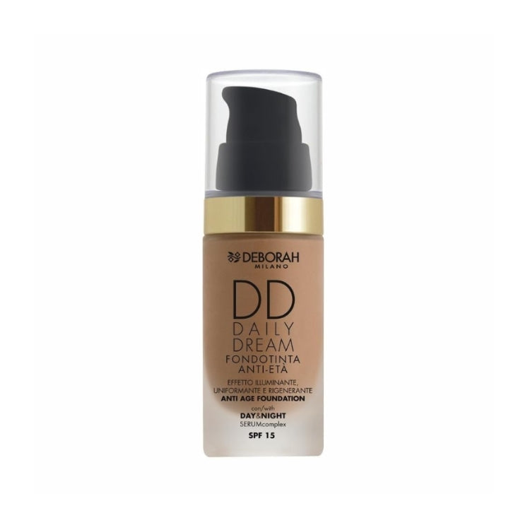 Deborah - DD Daily Dream - Fondotinta Anti-Età - Effetto Illuminante - Uniformante - Rigenerante Anti Age Foundation - Day & Night Serum Complex - SPF 15