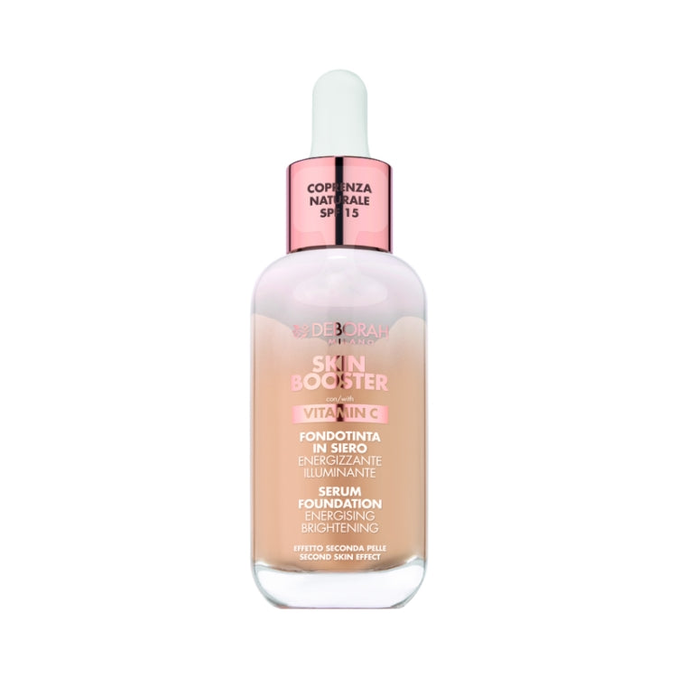 Deborah - Skin Booster - Vitamin C - Fondotinta In Siero - Energizzante Illuminante - Serum Foundation - Energising brightening - Effetto Seconda Pelle - SPF 15