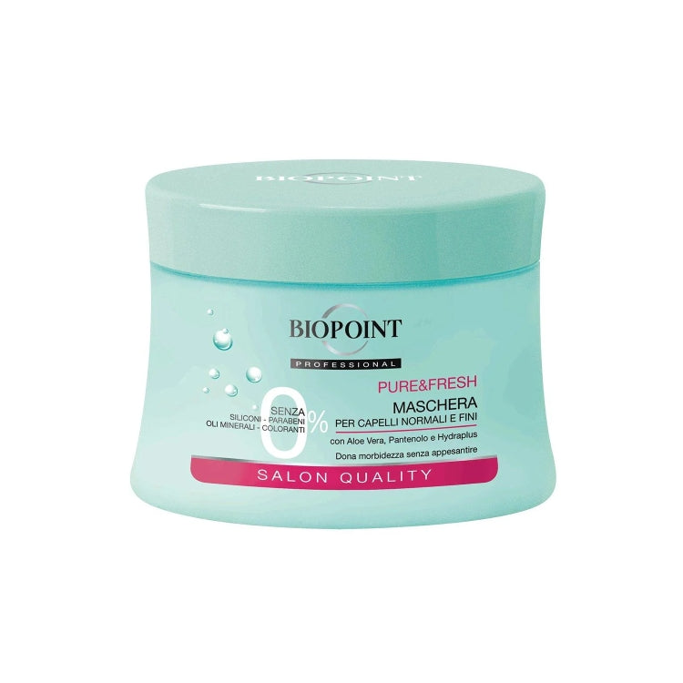 Biopoint - Pure&Fresh - Machera Per Capelli Normali & Fini - Con Aloe Vera Pantenolo & Hydraplus - Dona Morbidezza Senza Appesantire