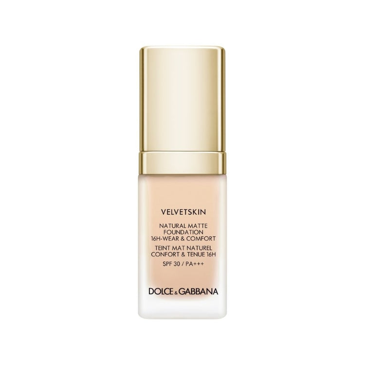 Dolce & Gabbana - Velvet Skin - Natural Matte Foundation - 16H-Wear & Comfort - Teint Mat Naturel - Confort & Tenue 16H - SPF 30/PA+++