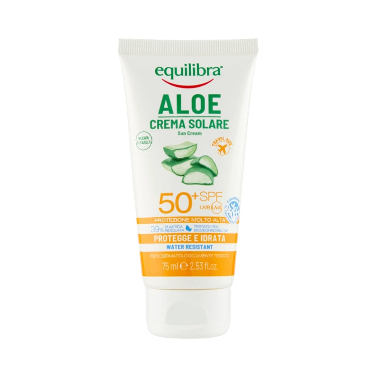 Equilibra - Aloe - Crema Solare - Sun Cream - Protegge & Idrata - Water Resistant - SPF 50+