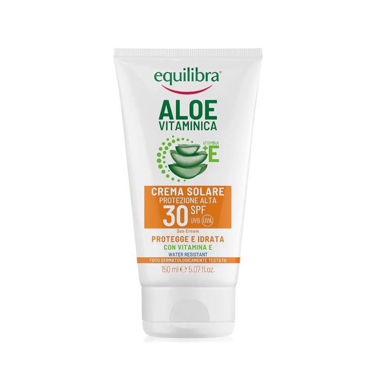 Equilibra - Aloe Vitaminica - Crema Solare - Protegge & Idrata - Con Vitamina E - Water Resistant - SPF 30