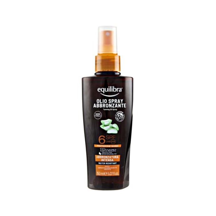 Equilibra - Olio Spray Abbronzante - Tanning Oil Spray - Abbronzatura Intensa - Water Resistant - SPF 6