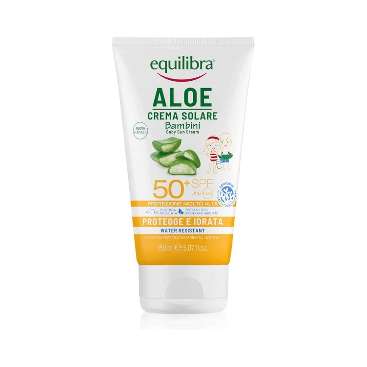 Equilibra - Aloe - Crema Solare Bambini - Baby Sun Cream - Water Resistant - SPF 50+
