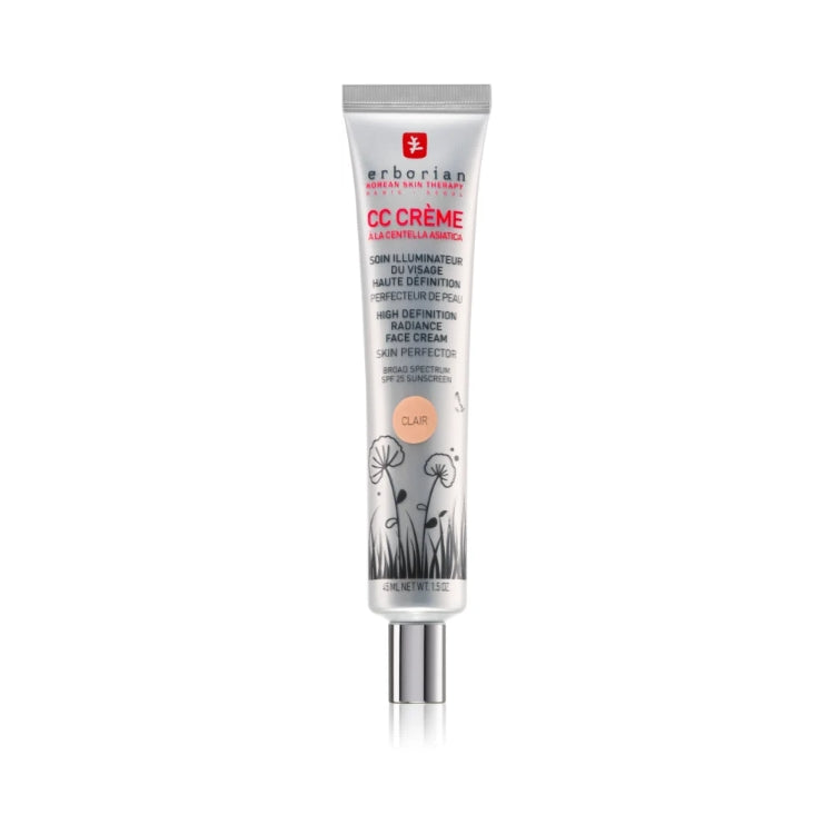 Erborian - Korean Skin Therapy - CC Crème À La Centella Asiatica - Soin Illuminateur Du Visage Haute Définition - Perfecteur De Peau - High Definition Radiance Face Cream - Skin Perfector - Broad Spectrum - SPF 25 Sunscreen