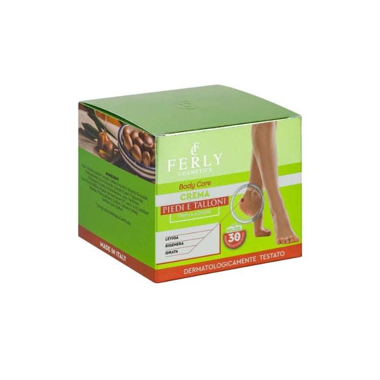 Ferly Cosmetics - Body Care - Crema Piedi & Talloni - Tripla Azione - Leviga Rigenera Idrata - Dermatologicamente Testato