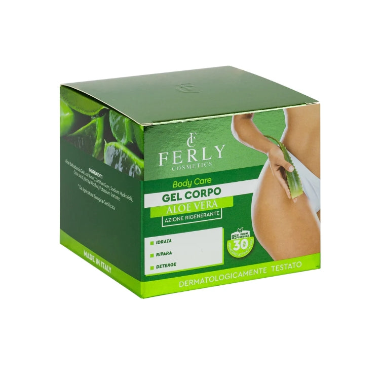 Ferly Cosmetics - Body Care - Gel Corpo Aloe Vera - Azione Rigenerante - Idrata Ripara Deterge - Dermatologicamente Testato