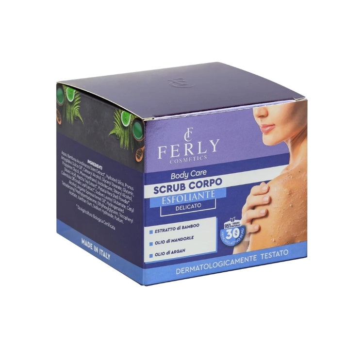 Ferly Cosmetics - Body Care - Scrub Corpo Esfoliante - Delicato - Estratto Di Bamboo Olio Di Mandorle Olio Di Argan - Dermatologicamente Testato