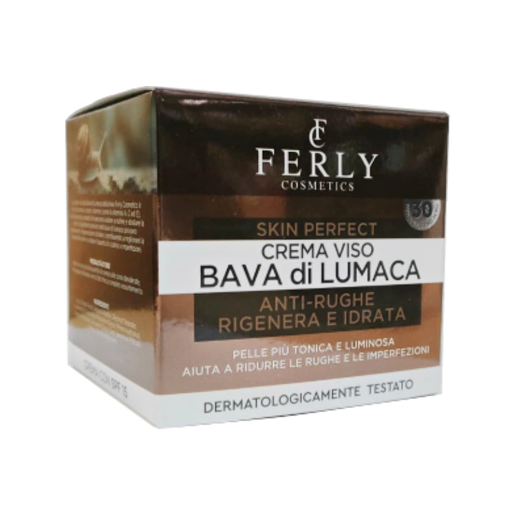 Ferly Cosmetics - Skin Perfect - Crema Viso Bava Di Lumaca - Anti-Rughe - Rigenera & Idrata - Pelle Più Tonica & Luminosa - Aiuta A Ridurre Le Rughe & Le Imperfezioni - Dermatologicamente Testato - SPF 15