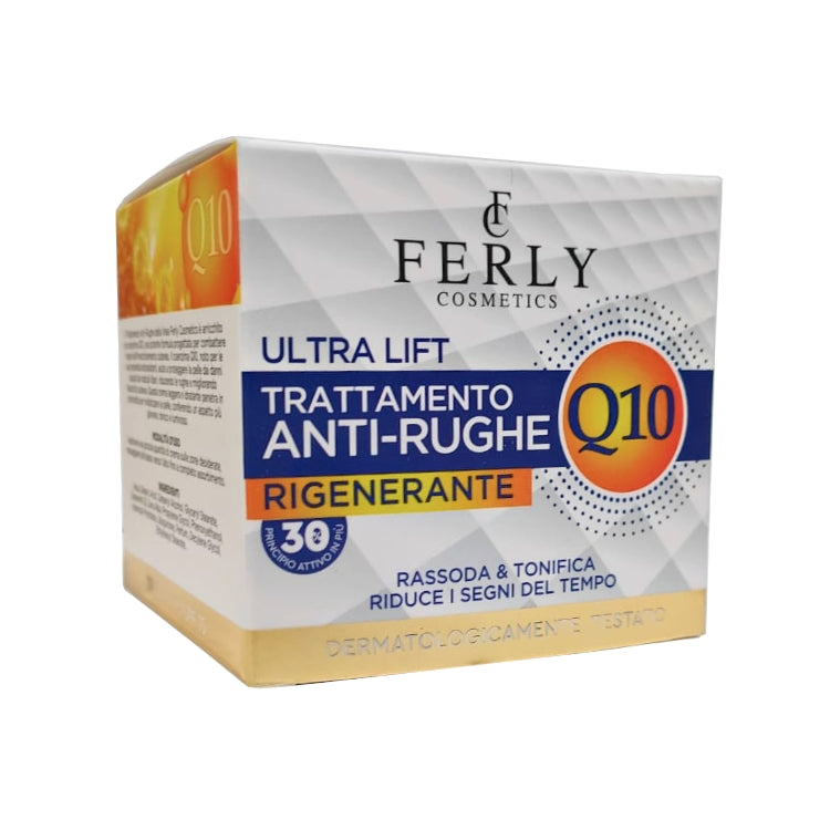 Ferly Cosmetics - Ultra Lift - Trattamento Anti-Rughe Rigenerante - Q10 - Rassoda & Tonifica - Riduce I segni Del Tempo - Dermatologicamente Testato - SPF 15