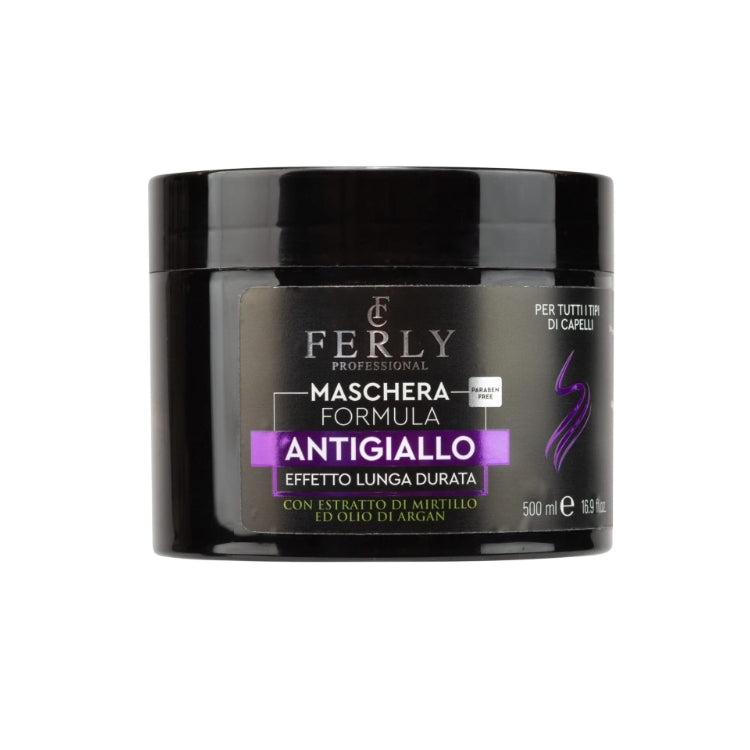 Ferly Professional - Maschera Formula Antigiallo - Effetto Lunga Durata - Con Estratto Di Mirtillo Ed Olio DI Argan