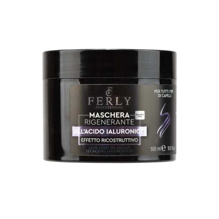 Ferly Professional - Maschera Rigenerante All'Acido Ialuronico - Effetto Ricostruttivo - Con Olio Di Argan Ed Acido Ialuronico