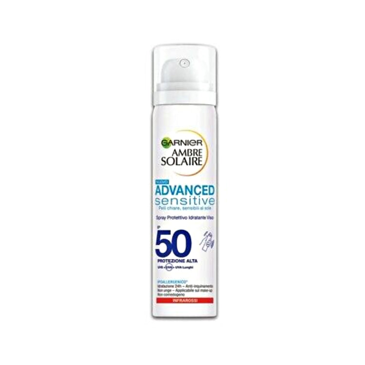 Garnier - Ambre Solaire - Advanced Sensitive Spray Protettivo Viso - IP 50 - Protezione Alta Per il Viso
