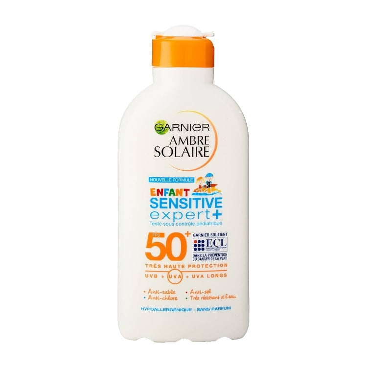 Garnier - Ambre Solaire - Enfant Sensitive Expert + - Testé Sous Contrôle Pédiatrique - SPF 50+