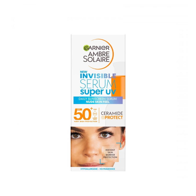 Garnier - Ambre Solaire - New Invisible Serum Super UV - Daily Sunscreen Serum Lightweight Skin Feel - SPF 50+