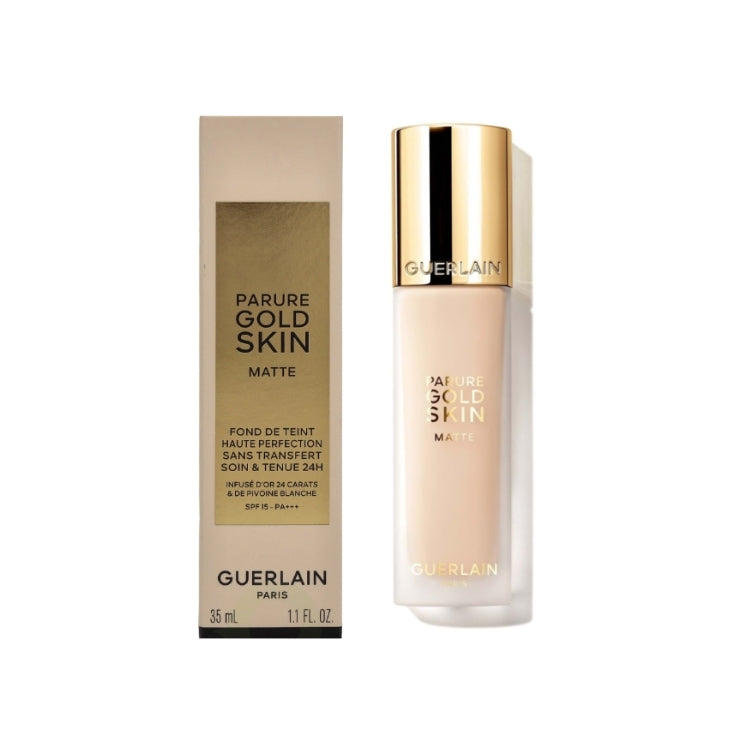 Guerlain - Parure Gold Skin Matte - Fond De Teint Haute Perfection Sans Transfert Soin & Tenue 24H - Infusé D'Or 24 Carats & De Pivoine Blanche - SPF 15 - Pa+++