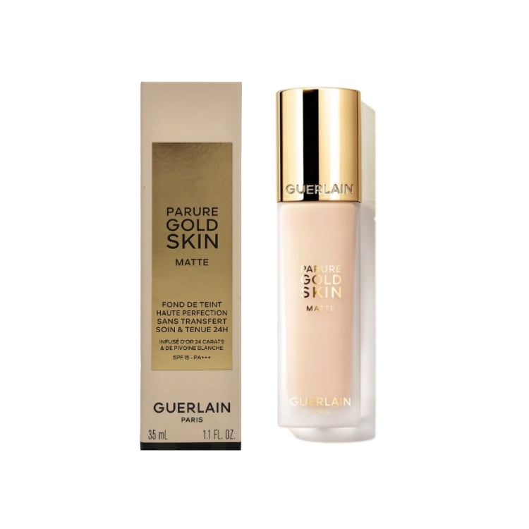Guerlain - Parure Gold Skin Matte - Fond De Teint Haute Perfection Sans Transfert Soin & Tenue 24H - Infusé D'Or 24 Carats & De Pivoine Blanche - SPF 15 - Pa+++