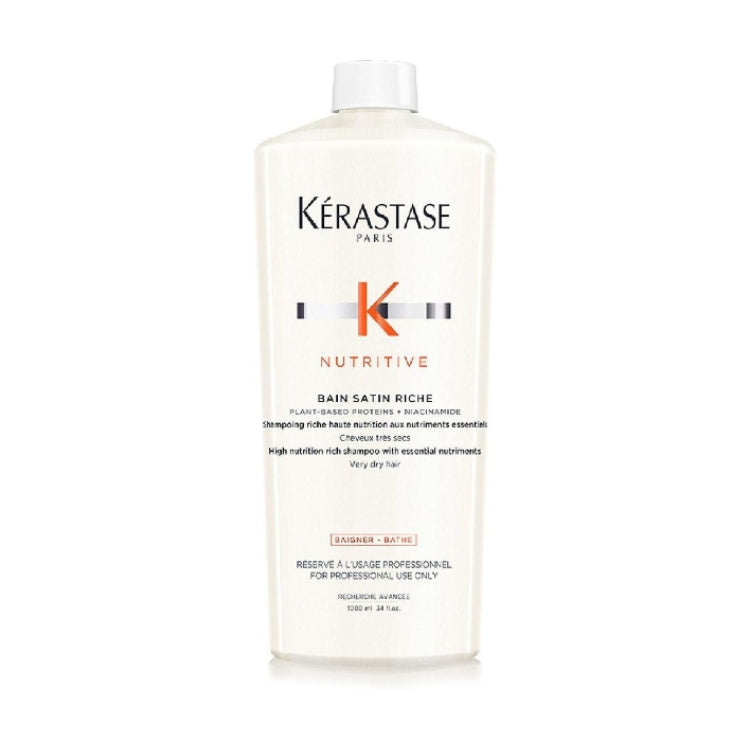 Kérastase - Nutritive - Bain Satin Riche - Plant-Based Proteins + Niacinamide - Shampoing Riche Haute Nutrition Aux Nutriments Essentiels - Cheveux Très Secs - High Nutrition Rich Shampoo With Essential Nutriments - Very Dry Hair