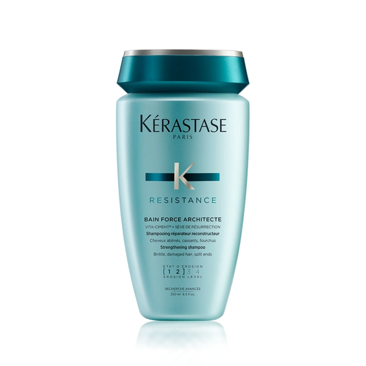 Kérastase - Resistance - Bain Force Architecte - Vita-Ciment + Sève De Résurrection - Shampooing Rèparateur Reconstructeur - Cheveux Abîmés Cassants Fourchus - Strengthening Shampoo - Brittle Damaged Hair Split Ends