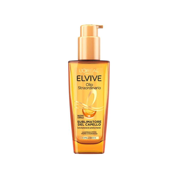 L'Oréal Paris - Elvive - Olio Straordinario - Sublimatore Del Capello - Con Oli Preziosi Di Camelia & Marula - Lucentezza Infinita Vitalità & Morbidezza - Capelli Secchi