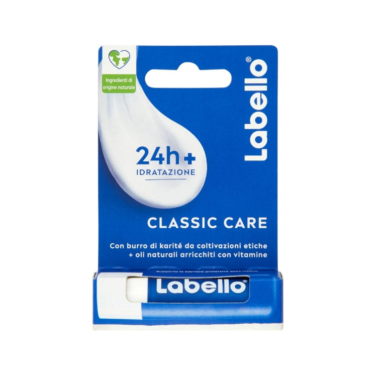 Labello - Classic Care - Balsamo Labbra - 24H+ Idratazione - Con Burro DI Karité Da Coltivazioni Etiche + Oli Naturali Arricchiti Con Vitamine
