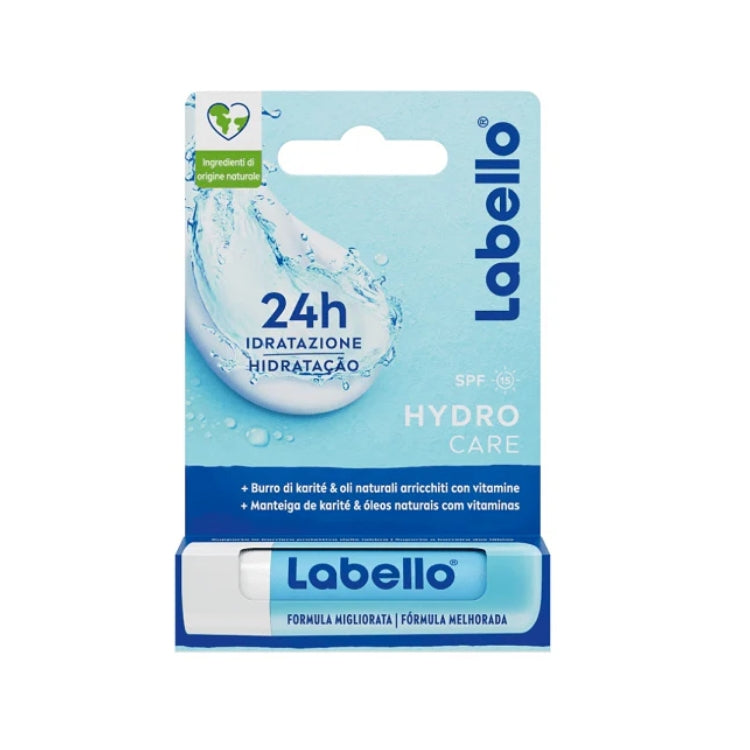 Labello - Hydro Care - Balsamo Labbra - 24H+ Idratazione - + Burro DI Karité & Oli Naturali Arricchiti Con Vitamine - SPF 15