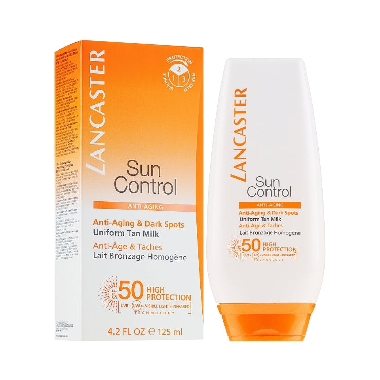 Lancaster - Sun Control - Anti-Aging - Anti-Aging & Dark Spots - Uniform Tan Milk - Anti-Âge & Taches - Lait Bronzage Homogène - SPF 50