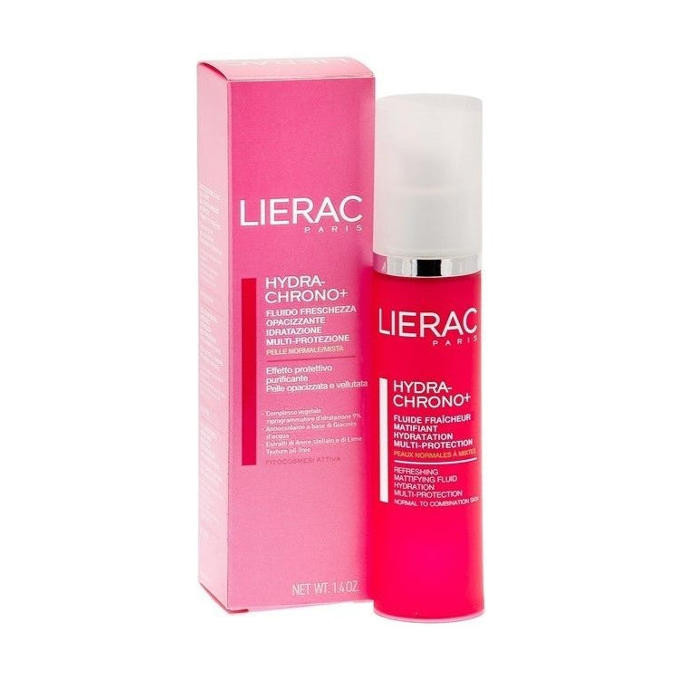Lierac - Hydra-Chrono+ - Fluido Freschezza Opacizzante - Idratazione Multi-Protezione - Effetto Protettivo & Purificante
