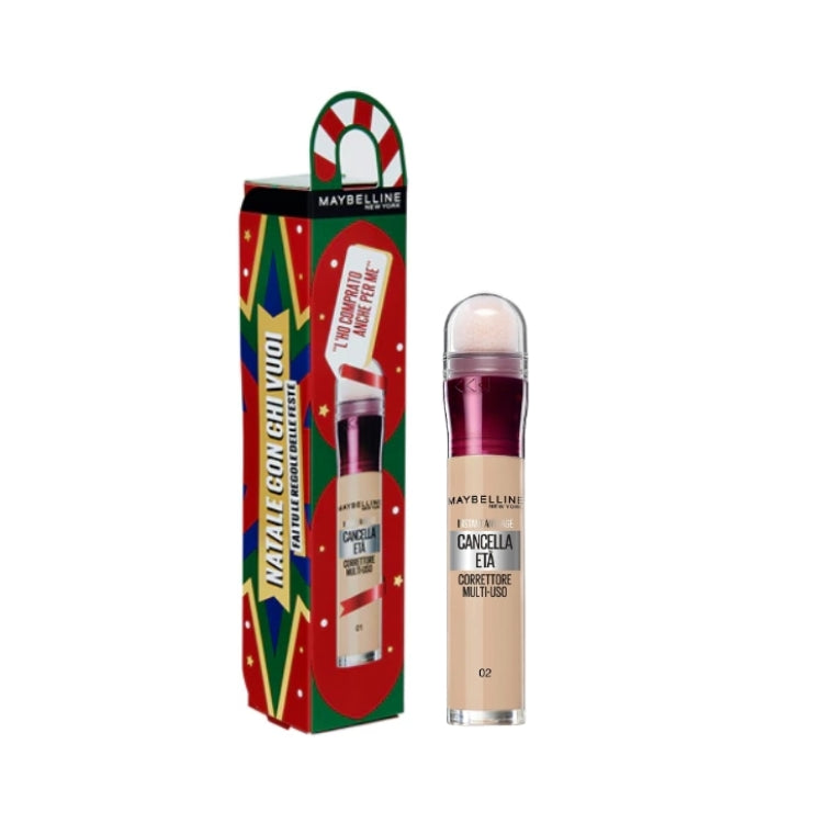 Maybelline New York - Natale Con Chi Vuoi - Fai Tu Le Regole Delle Feste - Instant Anti-Age - Cancella Età - Correttore Multi-Uso - Confezione Regalo