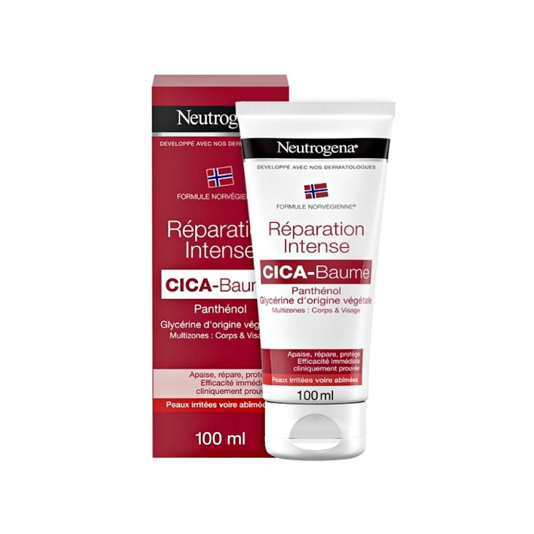 Neutrogena - Réparation Intense - CICA- Baume - Panthénol - Glycérine D'Origine Végétale - Multizones Corps & Visage - Peaux Irritées Voire Abîmées