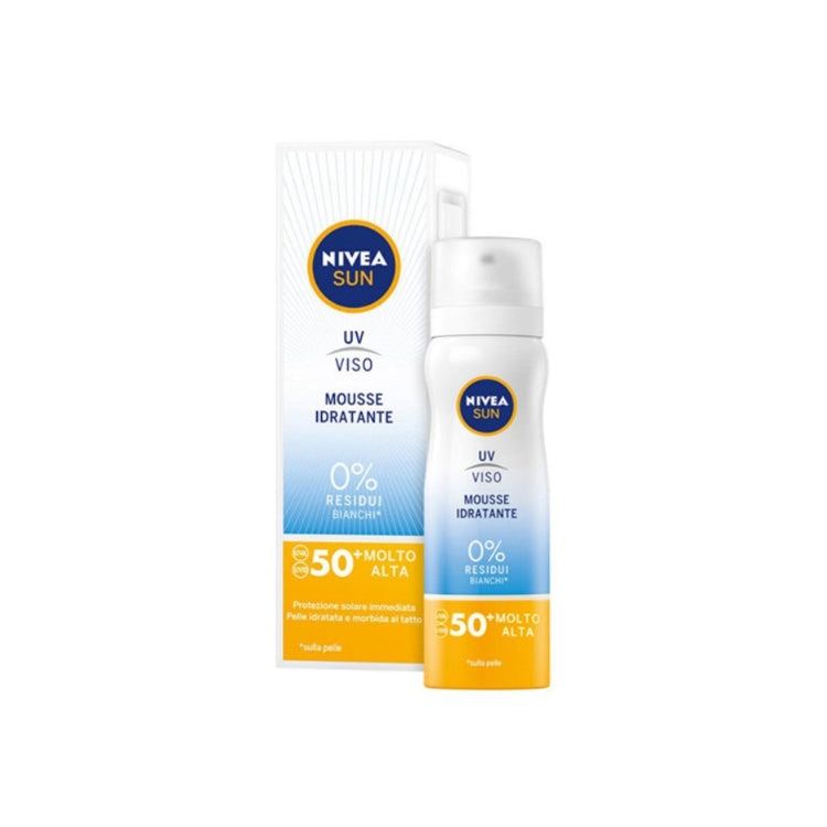 Nivea - Sun - UV Viso - Mousse Idratante - 0% Residui Bianchi - SPF 50+