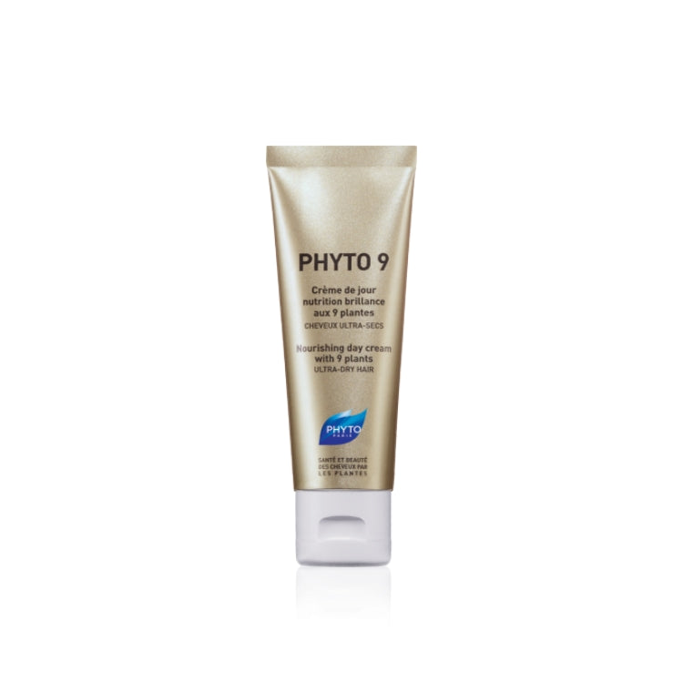 Phyto Paris - Phyto 9 - Crema da Giorno - Nutrimento & Luminosità Alle 9 Piante - Capelli Ultra Secchi - Calendula Salvia Bardana Salice Soia Rosmarino Malva Iperico Olio di Macadami - Senza Risciaquo