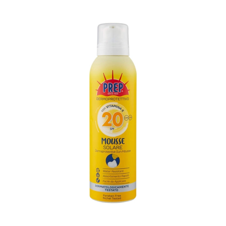 Prep - Dermoprotettivo - Con Vitamina E - Mousse Solare - Dermaprotective Sun Mousse - Water Resistant