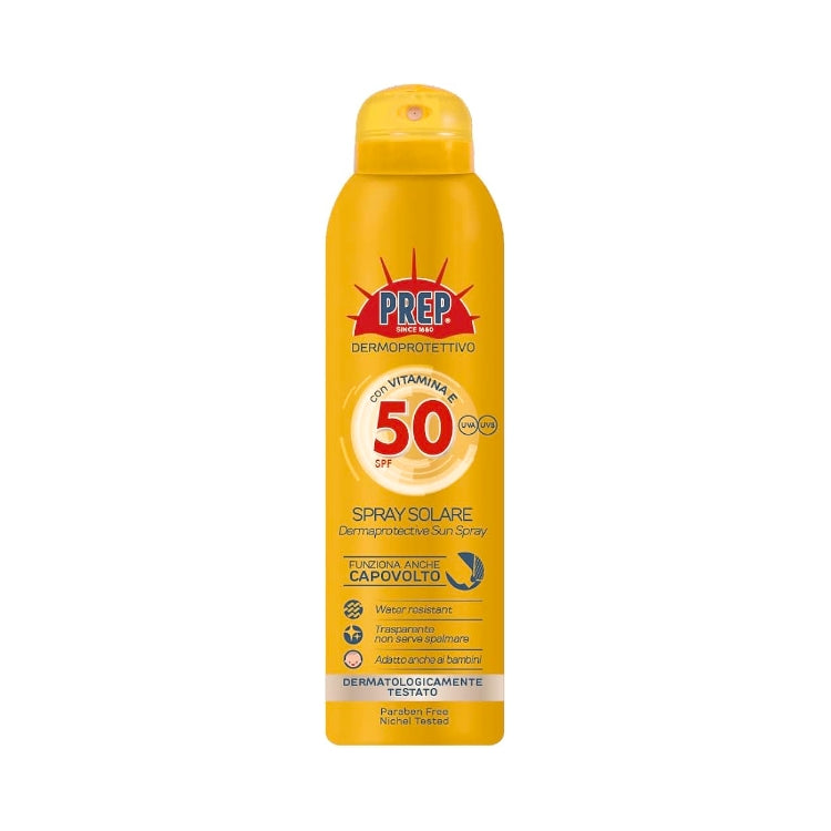 Prep - Dermoprotettivo - Con Vitamina E - Spray Solare - Dermaprotective Sun Spray - Water Resistant
