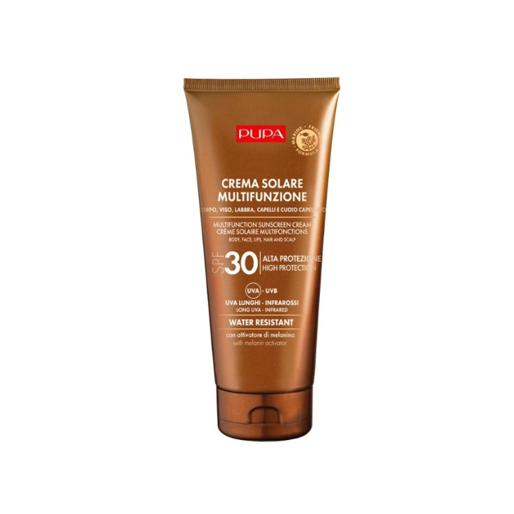 Pupa - Crema Solare Multifunzione - Corpo Viso Labbra Capelli e Cuoio Capelluto - Water Resistant - SPF 30