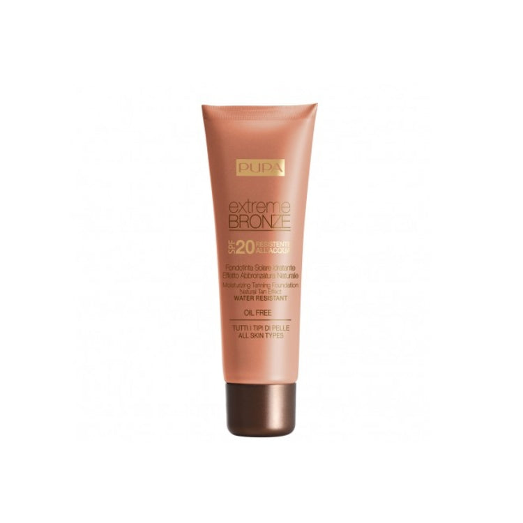 Pupa - Extreme Bronze - SPF 20 - Resistente All'Acqua - Fondotinta Solare Idratante - Effetto Abbronzante Naturale - Moisturizing Tanning Foundation - Natural Tanned Effect - Water Resistant - Oil Free