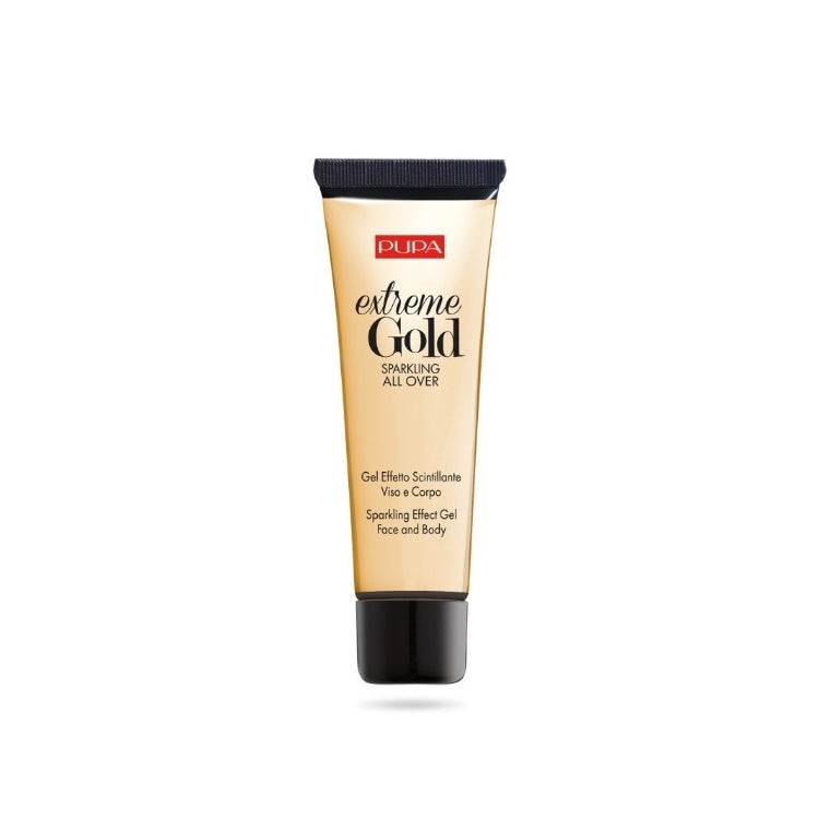Pupa - Extreme Gold - Sparkling All Over - Gell Effetto Scintillante - Viso e Corpo - Sparkling Effect Gel - Face and Body - Gel Effect Étincelant - Visage et Corps